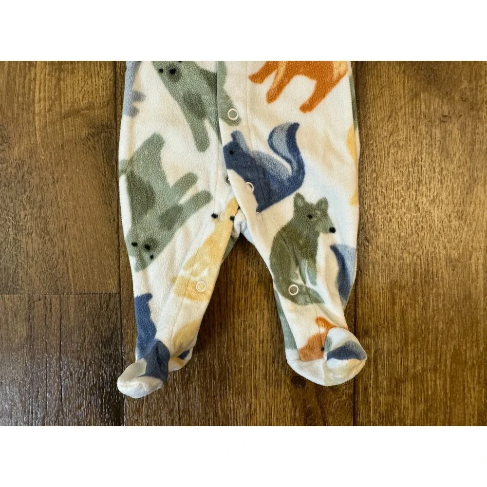 Carters Preemie Baby Boy Sleeper Outfit Romper Fleece Animal Reborn Winter‎